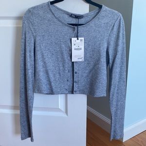Zara light Blue Crop Cardigan